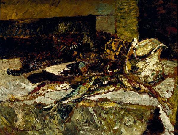 Still Life with Sardines and Sea-Urchins by Adolphe Joseph Thomas Monticelli — hand-painted still oil painting reproduction on canvas