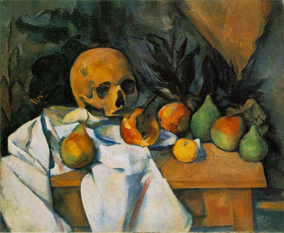 Still Life with Skull in kitchen