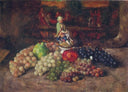 Still life with statuette by Ilya Mashkov — fruit oil painting wall art, Realism