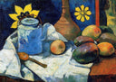 Still life with teapot and fruits by Paul Gauguin — hand-painted photography oil painting reproduction on canvas