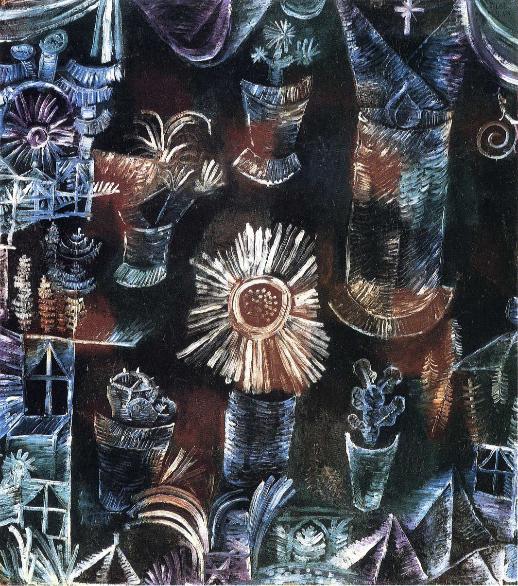 Still Life with Thistle Bloom by Paul Klee — hand-painted abstract oil painting reproduction on canvas