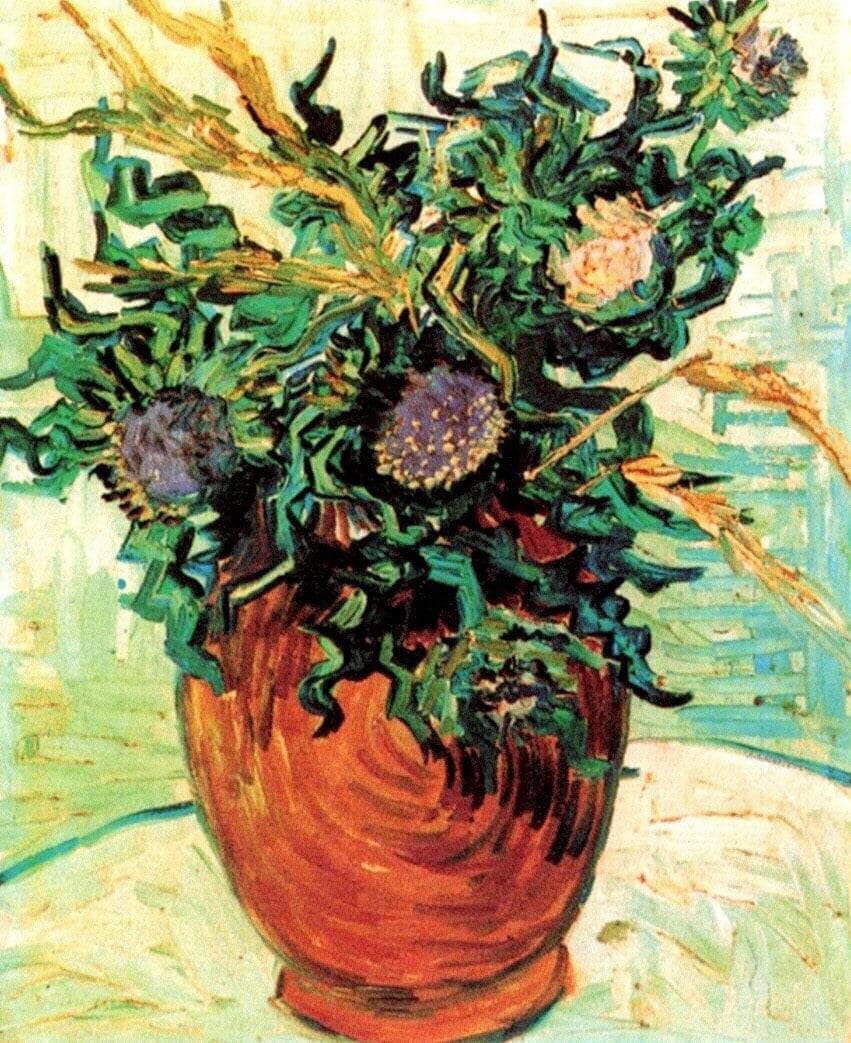Still Life with Thistles by Vincent van Gogh — hand-painted botanical oil painting reproduction on canvas