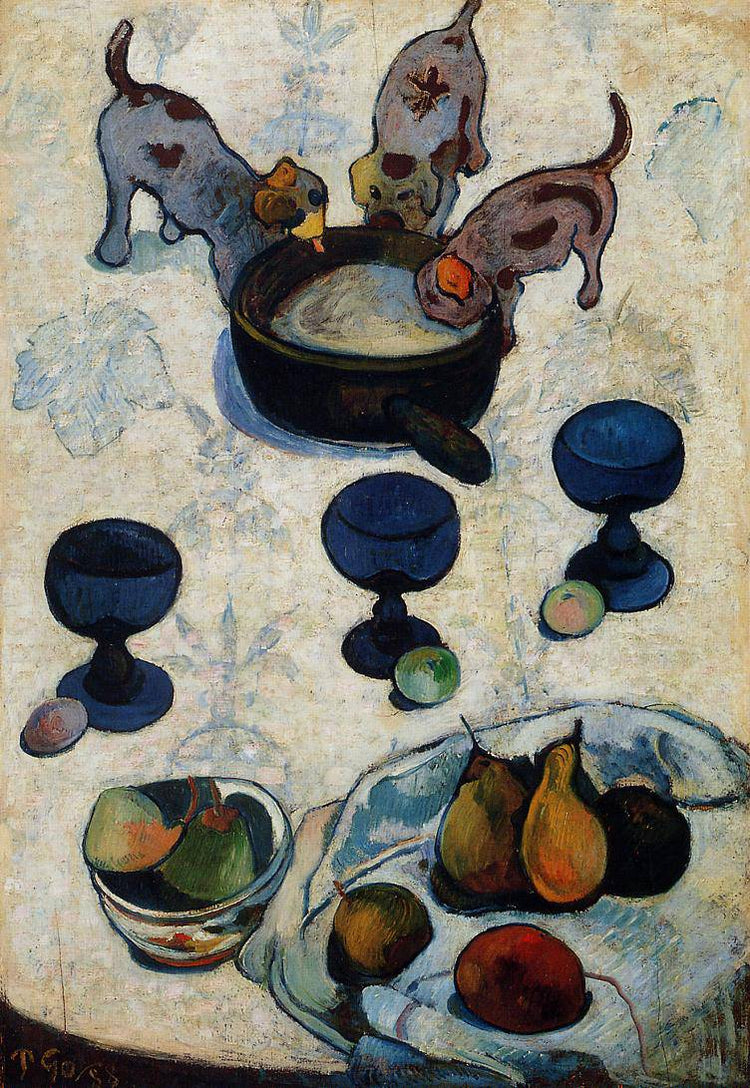 Still Life with Three Puppies - Paul Gauguin