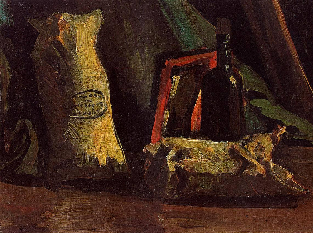 Still Life with Two Sacks and a Bottle by Vincent van Gogh — hand-painted photography oil painting reproduction on canvas