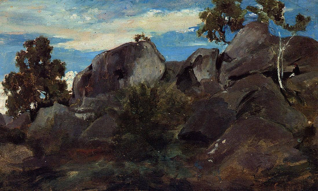 Stoller in the Fontainebleau Forest by Camille Corot — hand-painted eco oil painting reproduction on canvas