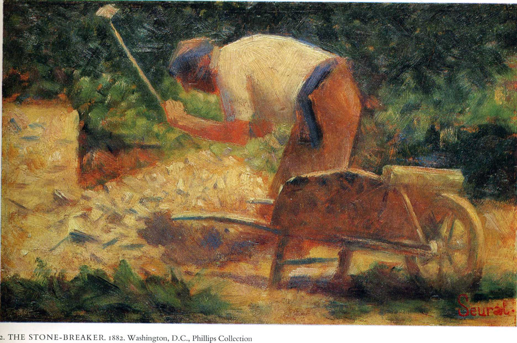 Stone Breaker and Wheelbarrow, Le Raincy by Georges Seurat — hand-painted animal oil painting reproduction on canvas