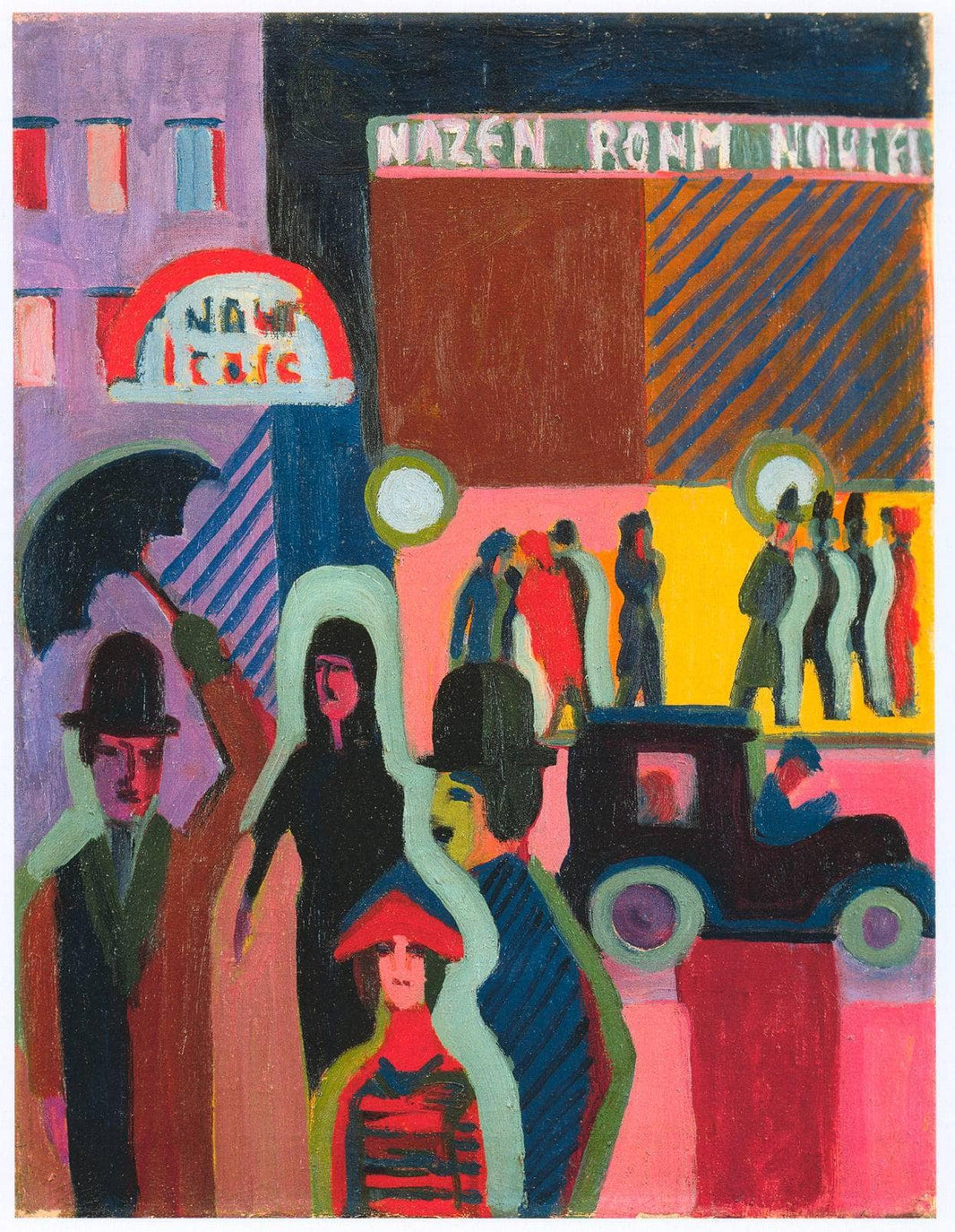 Store in the Rain by Ernst Ludwig Kirchner — hand-painted abstract oil painting reproduction on canvas