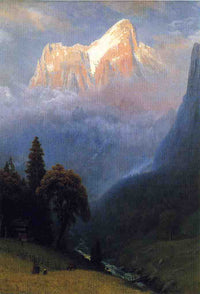 Storm Among the Alps by Albert Bierstadt — hand-painted botanical oil painting reproduction on canvas