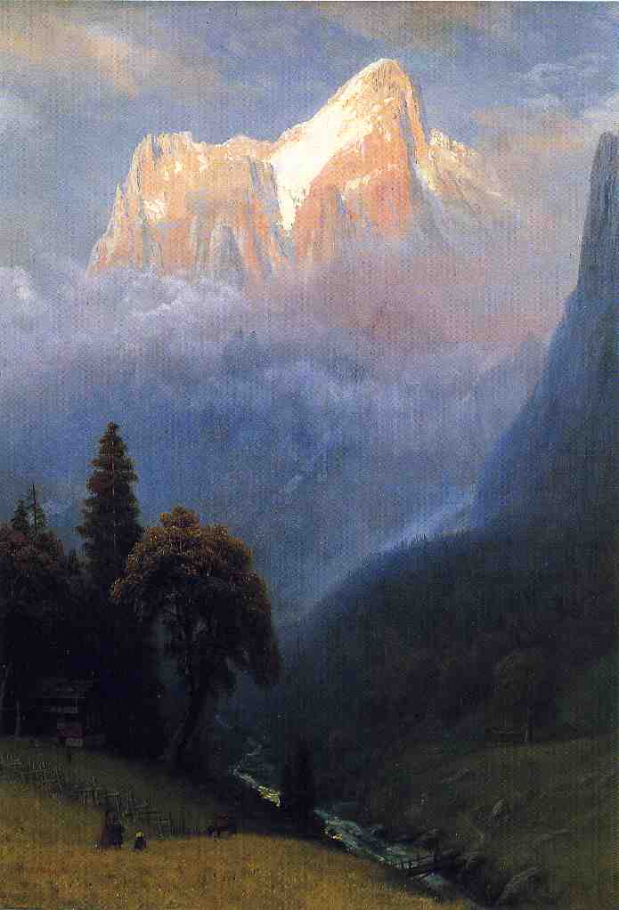 Storm Among the Alps by Albert Bierstadt — hand-painted botanical oil painting reproduction on canvas