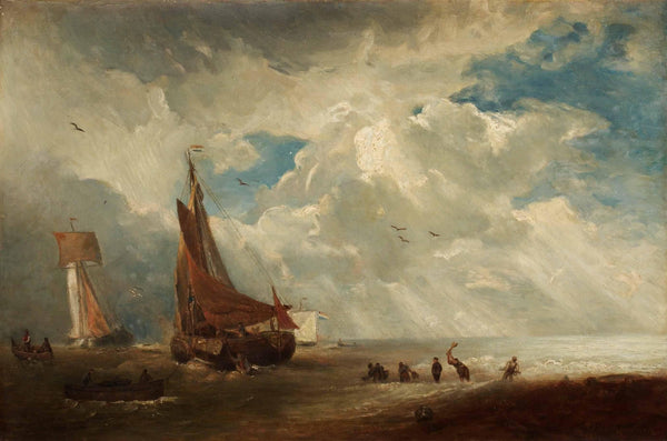 Storm and rain in a Dutch harbor