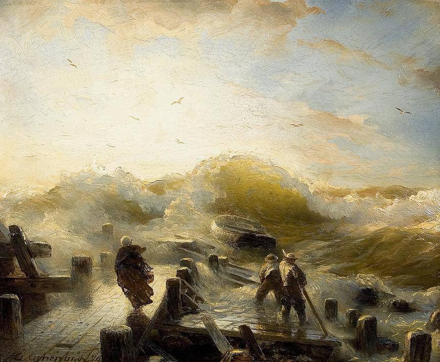 Storm evening at the pier
