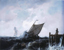 Storm on the Black sea by Andreas Achenbach — ships oil painting wall art, Romanticism