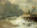 Storm On The Coast by Andreas Achenbach — ships oil painting wall art, Romanticism