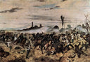 The attack on the Madonna Scoperta (The Battle of Montebello) by Giovanni Fattori — hand-painted landscape oil painting reproduction on canvas
