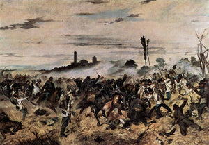 The attack on the Madonna Scoperta (The Battle of Montebello) - Giovanni Fattori