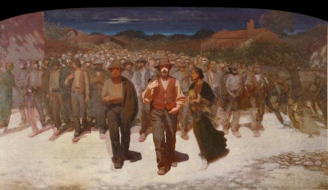 Stream of people by Pellizza da Volpedo — hand-painted portrait oil painting reproduction on canvas
