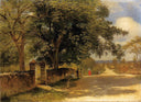 Street in Nassau by Albert Bierstadt — hand-painted botanical oil painting reproduction on canvas
