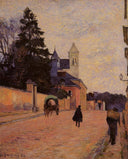 Street in Rouen by Paul Gauguin — hand-painted architectural oil painting reproduction on canvas