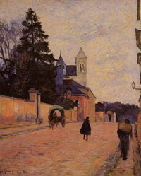 Street in Rouen by Paul Gauguin — hand-painted architectural oil painting reproduction on canvas