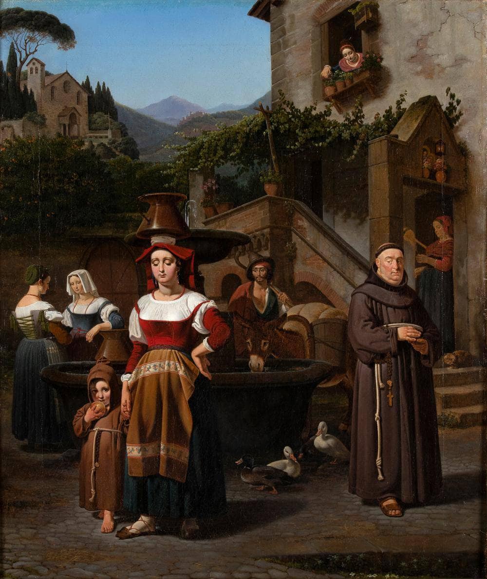 Street in Tivoli by Ernst Meyer — hand-painted botanical oil painting reproduction on canvas