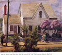 Street, Lilacs, Noon Sun by John French Sloan — hand-painted architectural oil painting reproduction on canvas