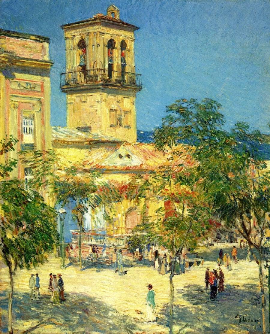 Street of the Great Captain, Cordoba by Childe Hassam — hand-painted architectural oil painting reproduction on canvas