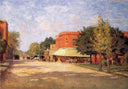 Street Scene by T. C. Steele — hand-painted architectural oil painting reproduction on canvas