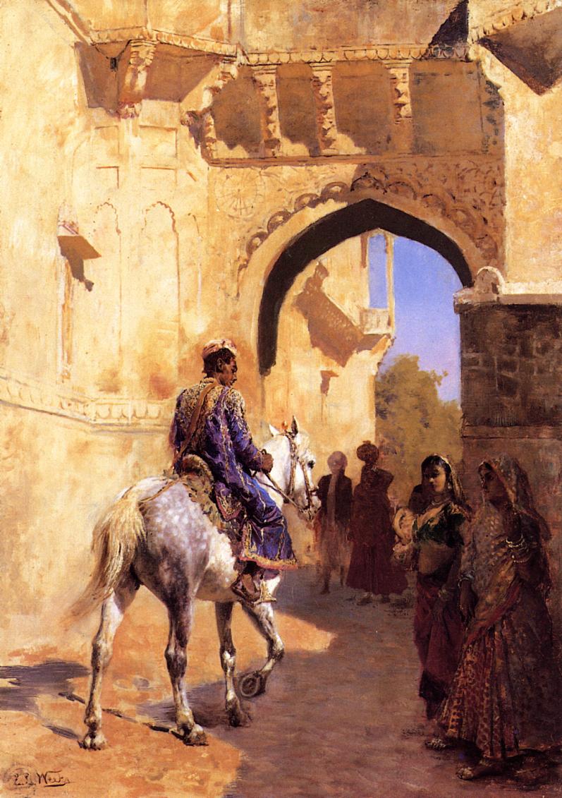 Street Scene In India - Edwin Lord Weeks