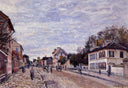 Street Scene in Marly by Alfred Sisley — hand-painted architectural oil painting reproduction on canvas