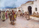 Street vendor by Gustavo Simoni — heritage oil painting wall art, Orientalism