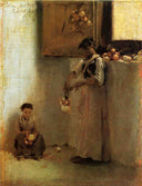 Stringing Onions by John Singer Sargent — male oil painting wall art, Impressionism