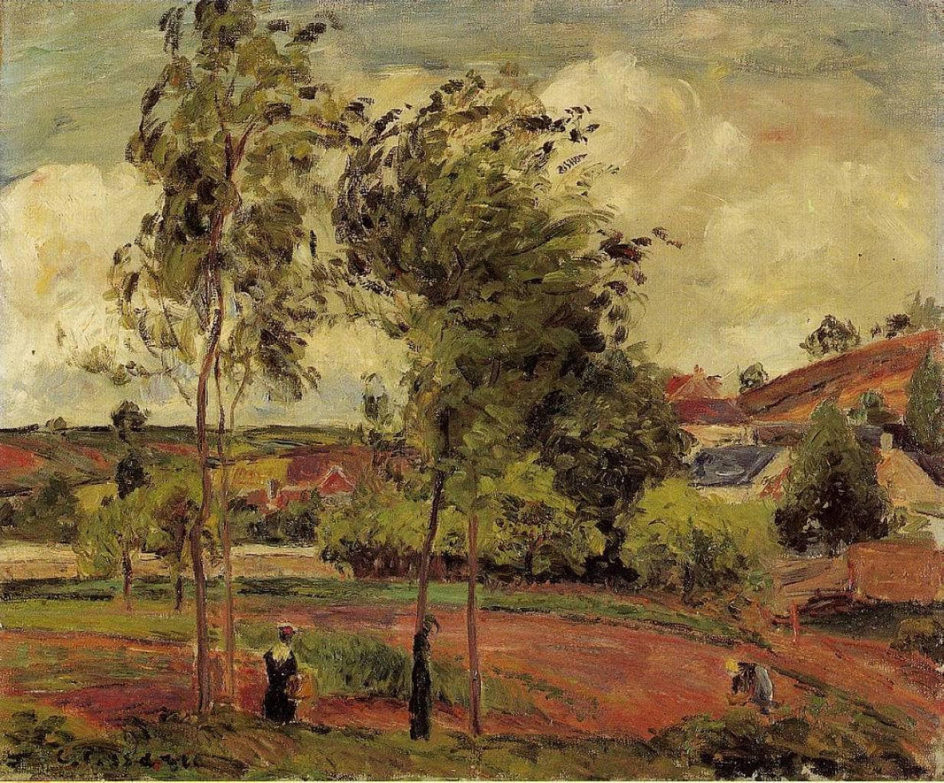 Strong Winds, Pontoise by Camille Pissarro — hand-painted botanical oil painting reproduction on canvas