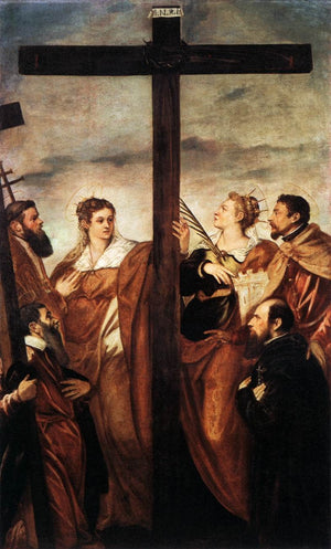 Sts Helen and Barbara Adoring the Cross - Tintoretto