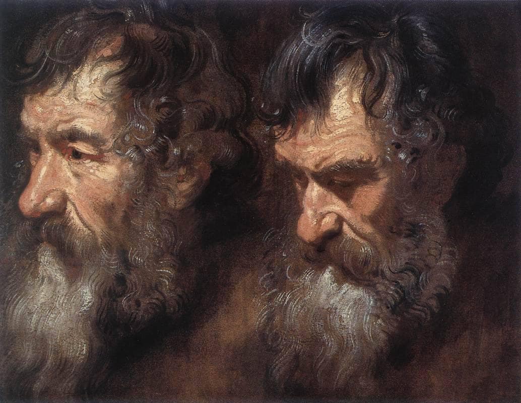 Studies of a Man's Head by Anthony van Dyck — hand-painted portrait oil painting reproduction on canvas