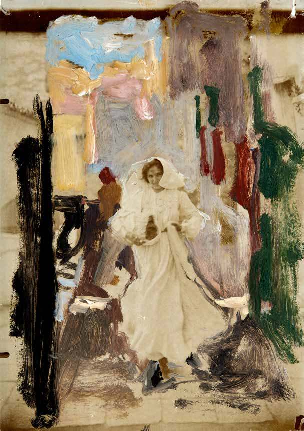 Study for Foundations in Burano by Umberto Veruda — hand-painted portrait oil painting reproduction on canvas