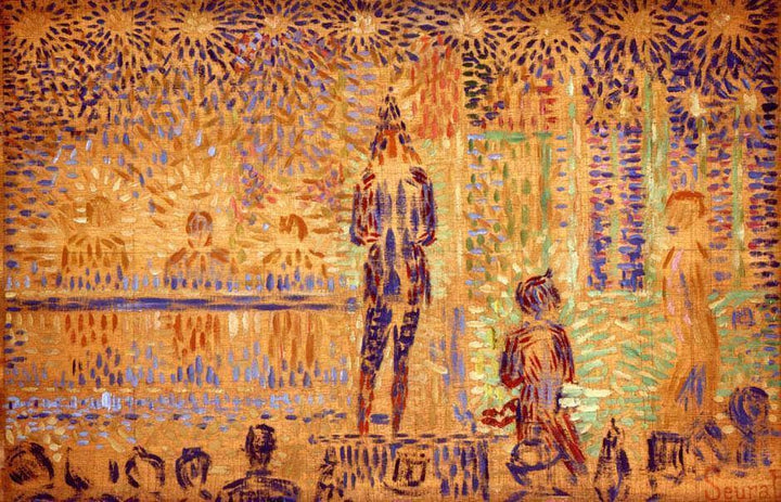 Study for 'Invitation to the Sideshow' by Georges Seurat — hand-painted abstract oil painting reproduction on canvas