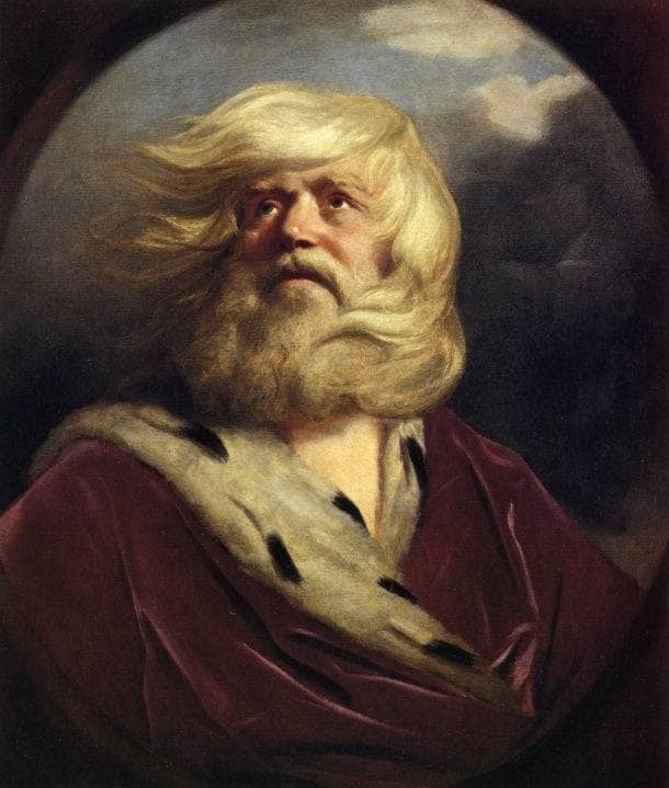 Study for King Lear by Joshua Reynolds — hand-painted portrait oil painting reproduction on canvas