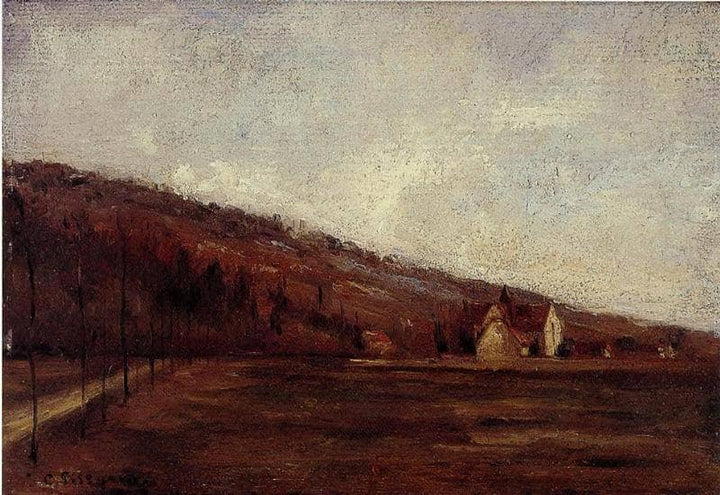 Study for The Banks of Marne in Winter by Camille Pissarro — hand-painted landscape oil painting reproduction on canvas