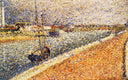 Study for 'The Channel at Gravelines' by Georges Seurat — ships oil painting wall art, Pointillism