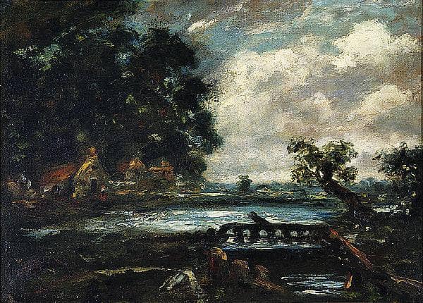 Study for The Leaping Horse (View on the Stour) by John Constable — hand-painted landscape oil painting reproduction on canvas