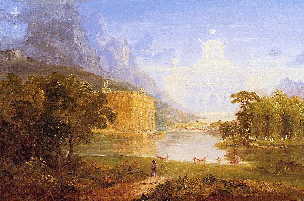 Study for The Pilgrim of the World on His Journey - Thomas Cole