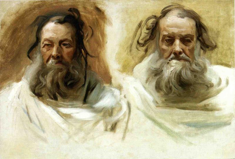 Study for Two Heads for Boston Mural "The Prophets" - John Singer Sargent