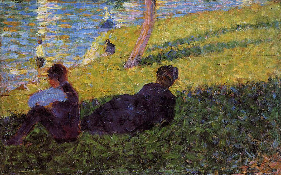 Study for "Un dimanche après midi à l'île de la Grande Jatte" by Georges Seurat — hand-painted botanical oil painting reproduction on canvas