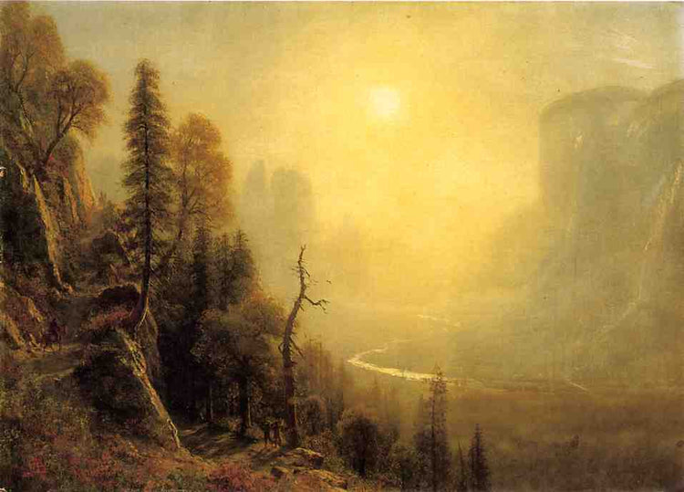 Study for Yosemite Valley, Glacier Point Trail - Albert Bierstadt