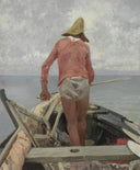 Study of a fisherman by Vincenzo Caprile — hand-painted animal oil painting reproduction on canvas