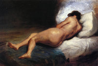 Study of a Reclining Nude by Eugene Delacroix — hand-painted nude oil painting reproduction on canvas