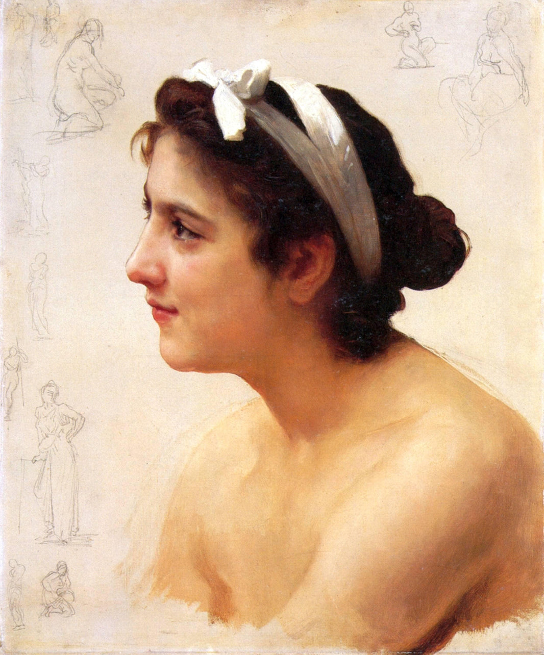 Study Of A Woman For Offering To Love by William-Adolphe Bouguereau — hand-painted portrait oil painting reproduction on canvas