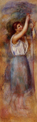 Study of a Woman by Pierre-Auguste Renoir, female oil painting wall art, Impressionism