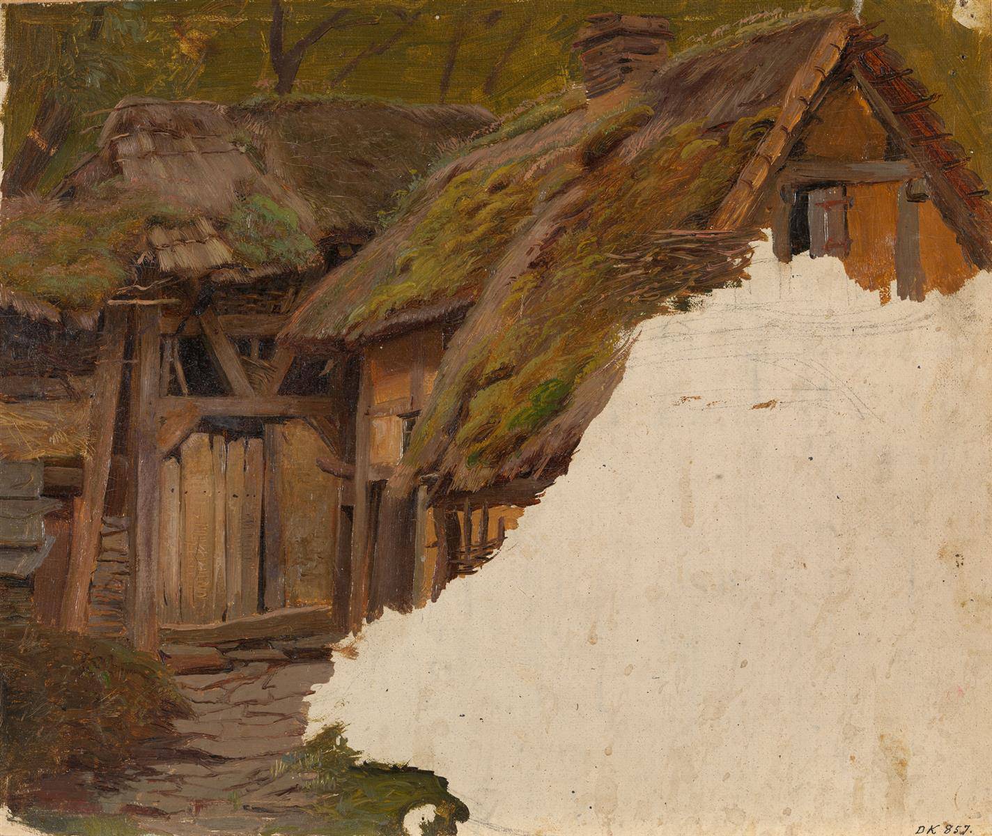 Study of an old Farm - Adolph Tidemand