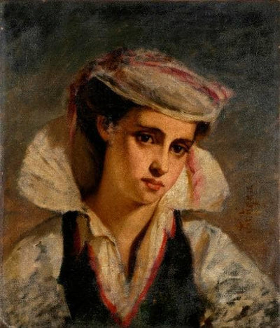 Study of Aragonese Woman, Bust by Alexandre Antigna — oil painting reproduction
